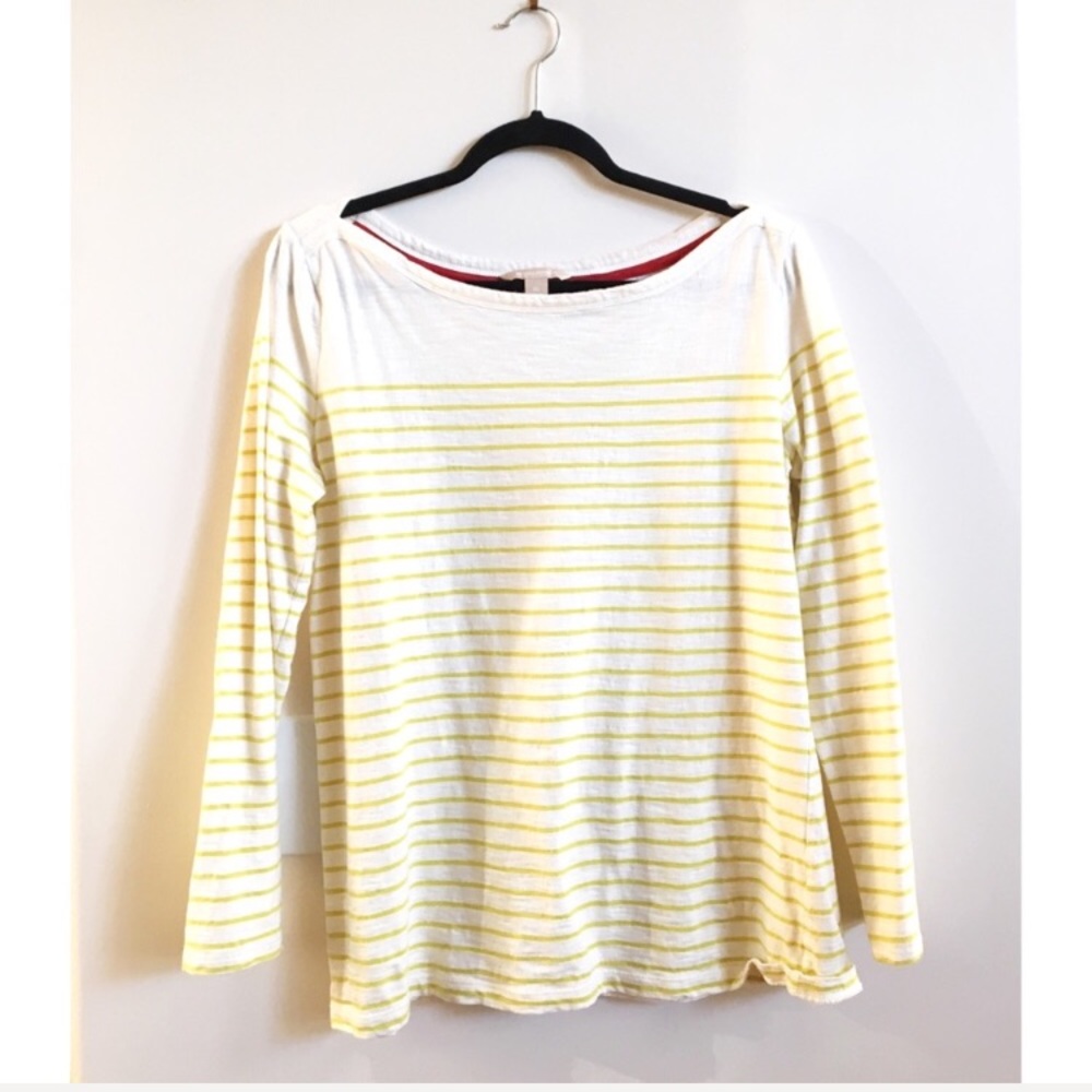 Banana Republic Shirt Boatneck Long Sleeve Stripe - Picture 1 of 8